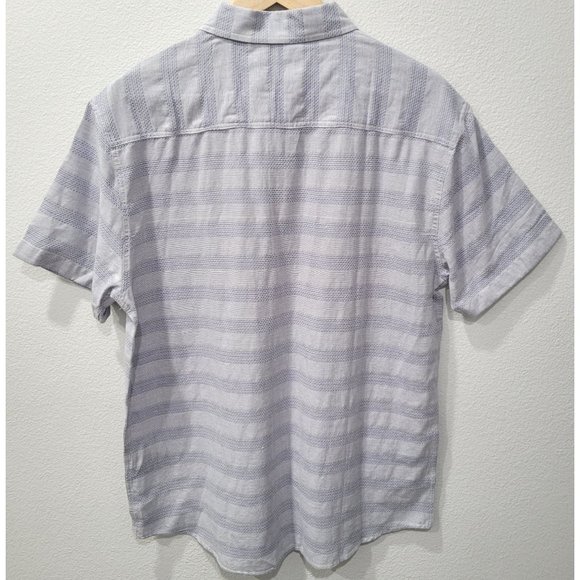 Men's Oxford Lads Striped Light Blue Button Down Shirt, Size L - Picture 6 of 6